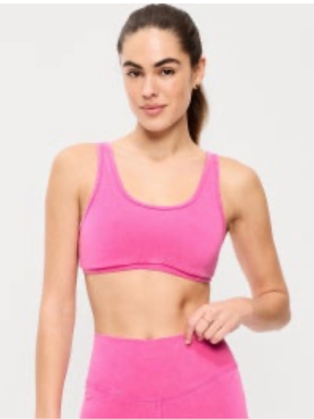 Old Navy Pink Seamless Scoop Sports Bra & High-Waist Biker Shorts Set